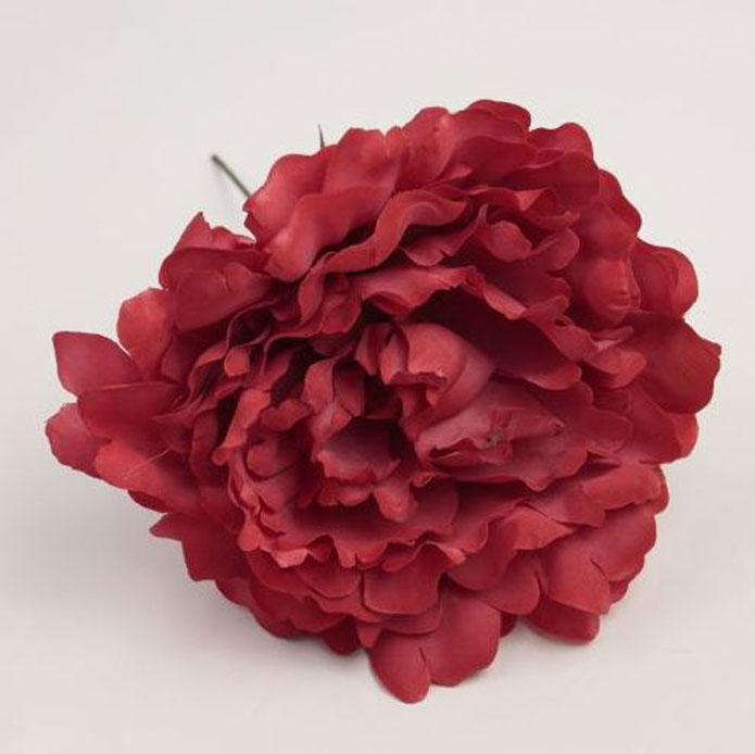 フラメンコの花。クラシックなダークレッドの牡丹。 12cm